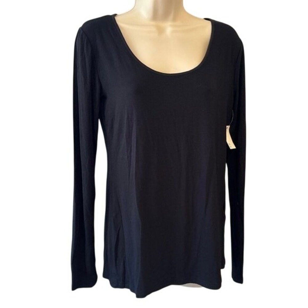 Daily Ritual Womens Black Long‎ Sleeve Scoop Neck Jersey T-Shirt DRSB1012 New S